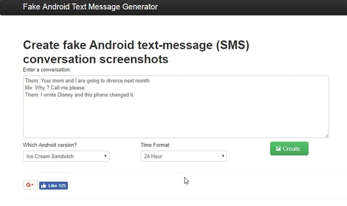 fake android text 