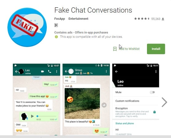 Chat conversations fake ‎Prank