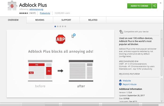 Adblock Plus в Google Chrome
