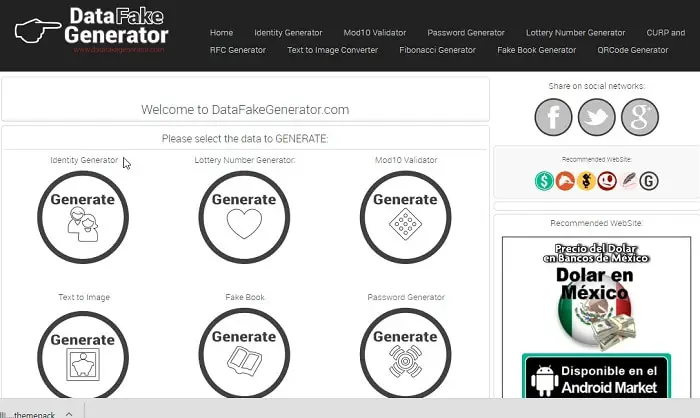 data fake generator