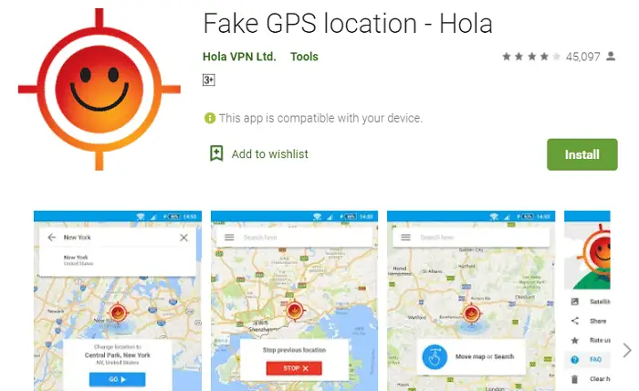 fake gps location by hola