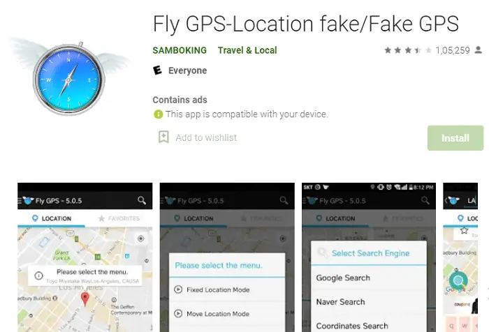 fly gps-location fake fake gps