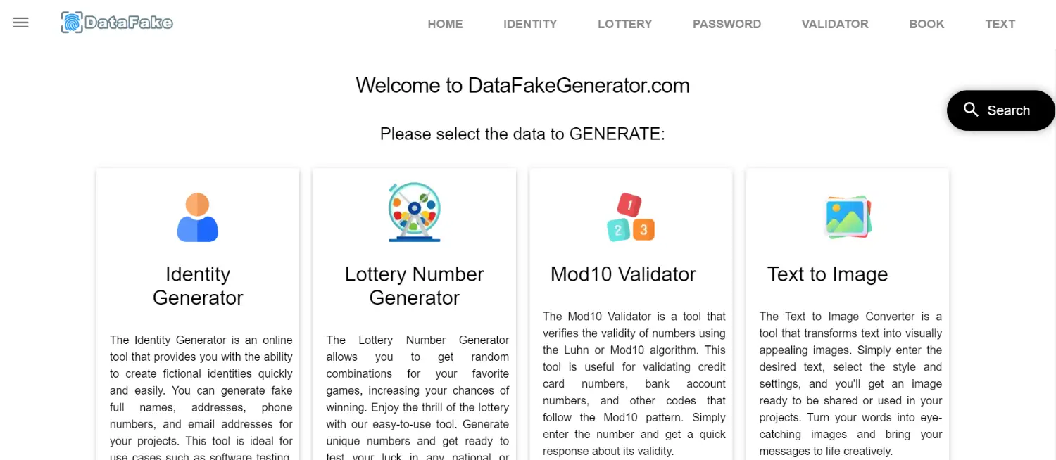 data fake generator