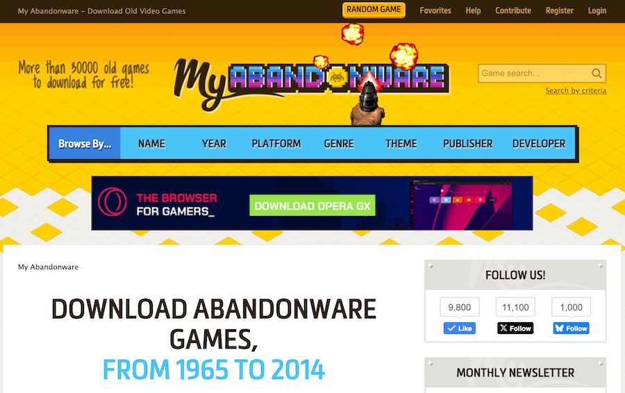 MyAbandonware – Play Legally Archived Retro Games