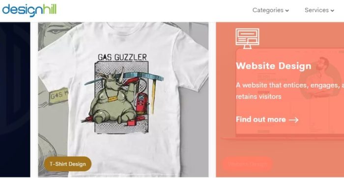 DesignHill tshirt design service