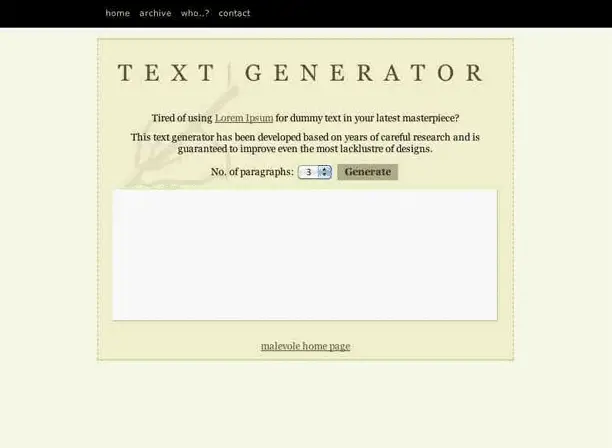 Malevole Text Generator