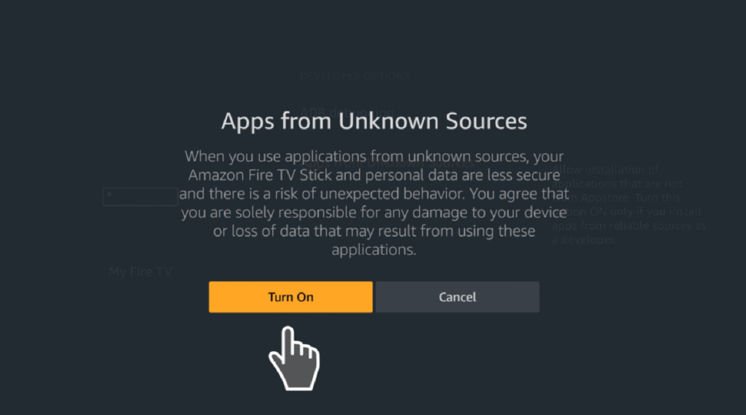 apps from unknown sources confirmation modal