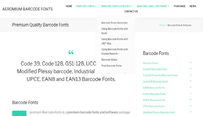Aeromium Barcode Fonts