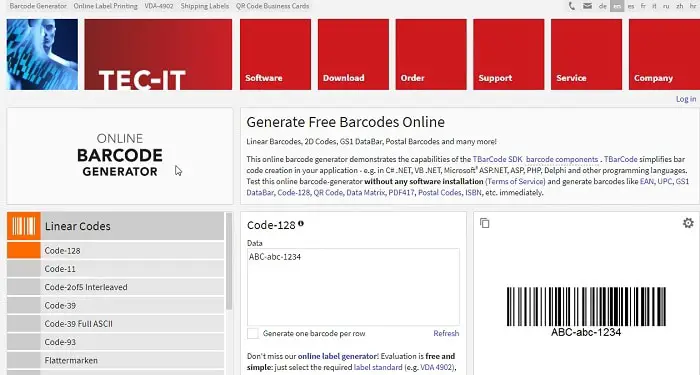 Barcode TEC It