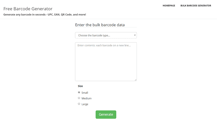 Free barcode generator