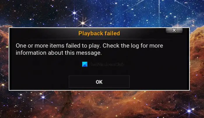 playback failed error