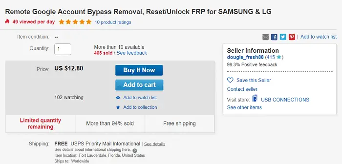 Remote Google Account Bypass Tool