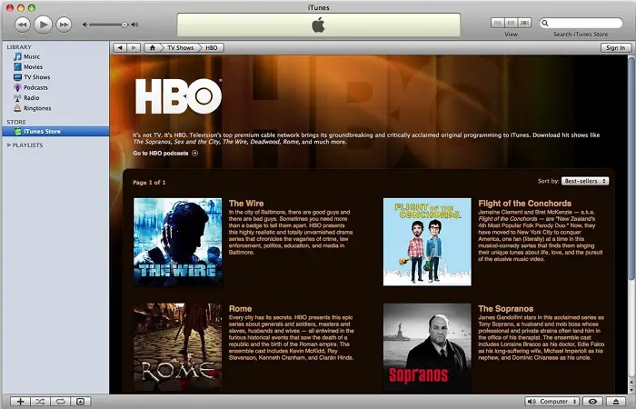 canceling hbo through iTunes