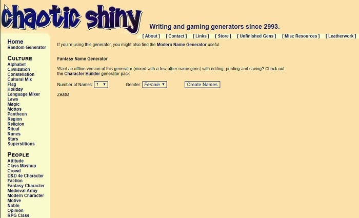 Cool Fantasy Name Generator