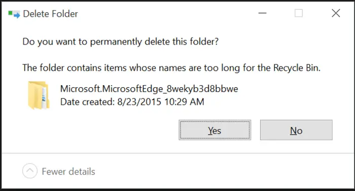 Delete the user default folder