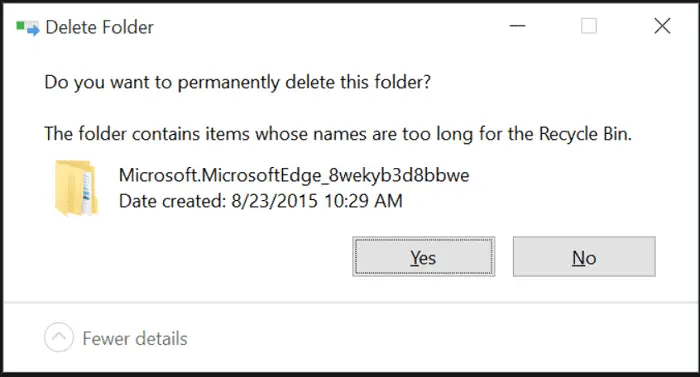 delete the user default folder