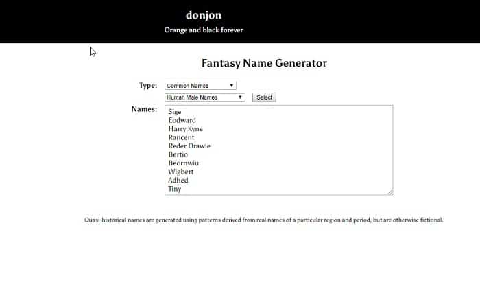 Donjon Name