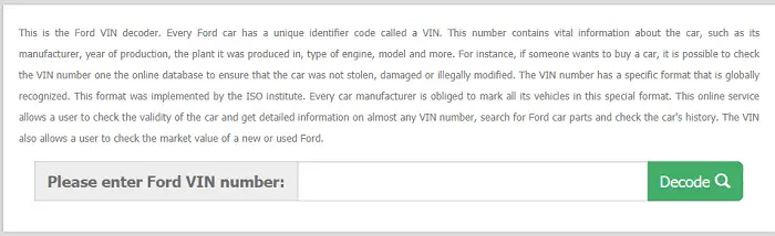 ford vin decoder