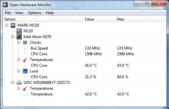 rainmeter connection cpu temp