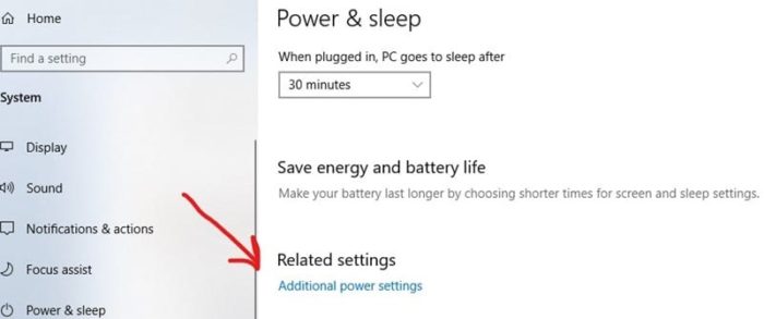 power & sleep--additional power settings