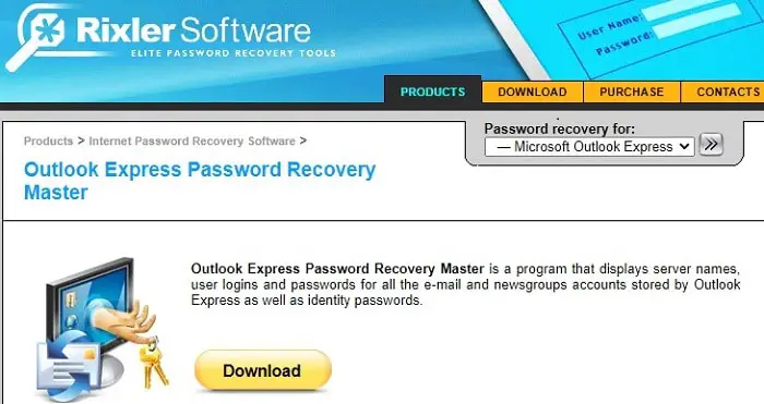 rixler's Outlook password recovery master