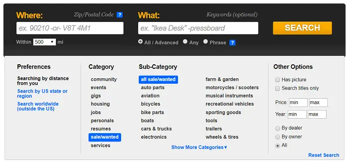 2 Ways to Search All of Craigslist at Once