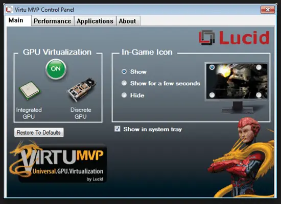 VirtuMVP Control Panel