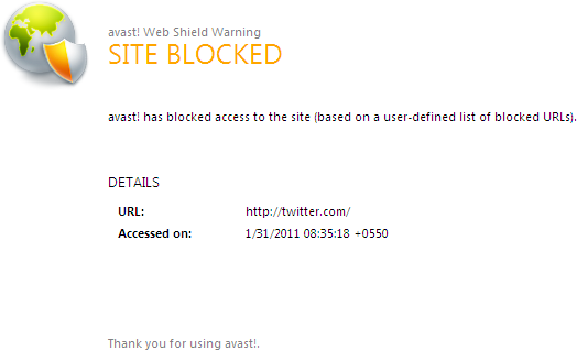 avast site blocking