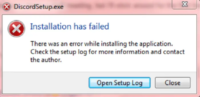 error while installing