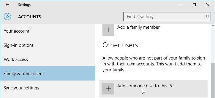 family and other accounts