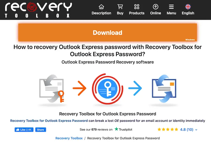 Recovery Toolbox for Outlook Express Password