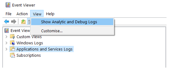show analytic and debug logs
