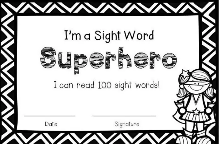 sight words superhero