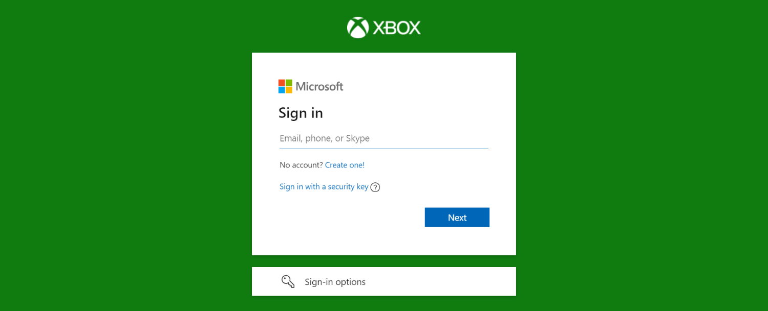 sign in into the xbox account