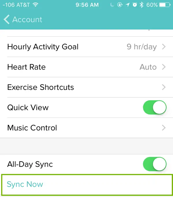 sync fitbit manually