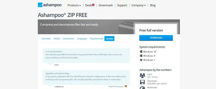 ashampoo zip software