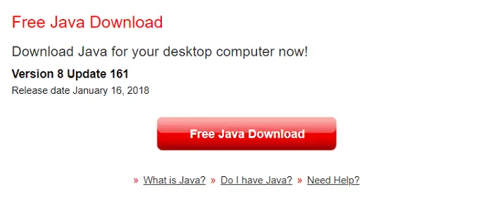 Download from Java website