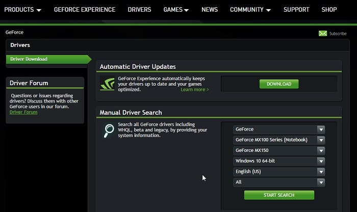 geforce experience driver download stuck