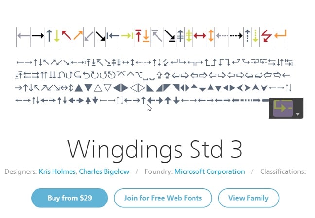 Fonts Wingdings 3