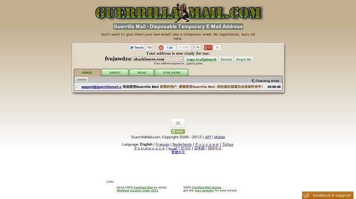 Guerrilla mail