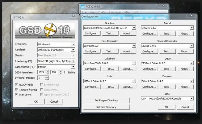 Video settings in PCSX2
