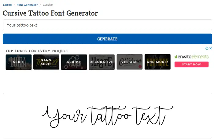 Tattoo Font Generator  FREE Download  FontBolt