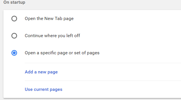 Open Specific Set of Pages