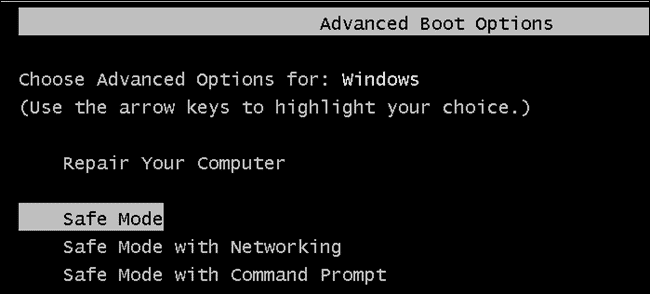 Reboot in Safe Mode