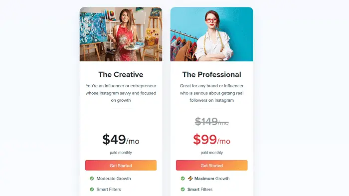 Kicksta Pricing