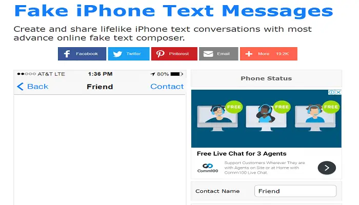 Fake chat iphone