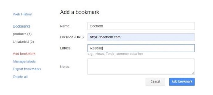 google bookmarks