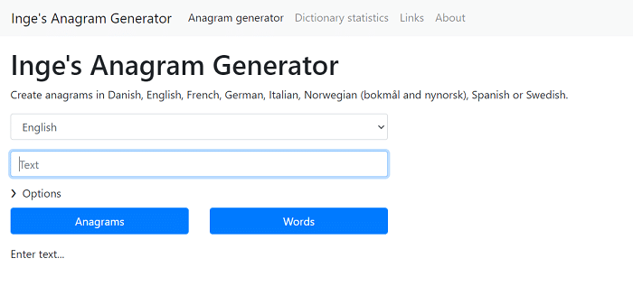 Inge's Anagram Generator