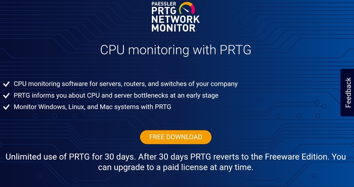 prtg network monitor website