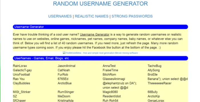 random username generator